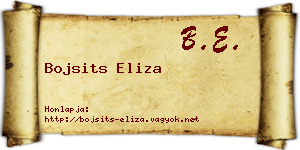 Bojsits Eliza névjegykártya